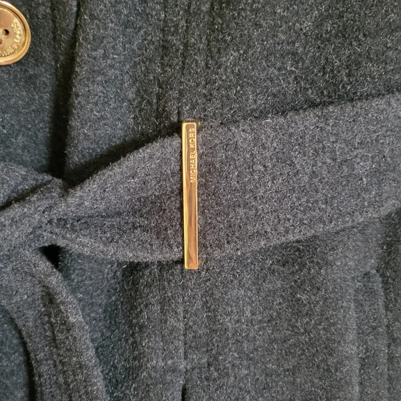 Michael Kors Womens Charcoal Gray Wool Blend Trench Coat Sz 16W - Picture 11 of 13
